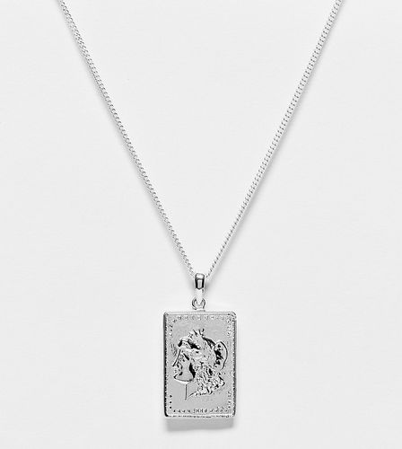 Collier en argent massif avec pendentif carte - Asos Design - Modalova