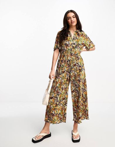 Combinaison babydoll plissée à fleurs avec col - Asos Design - Modalova