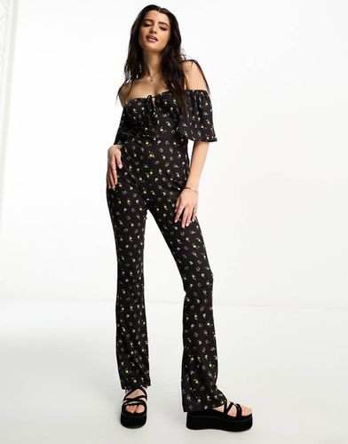 Combinaison évasée en jersey à petites fleurs avec manches évasées - Asos Design - Modalova