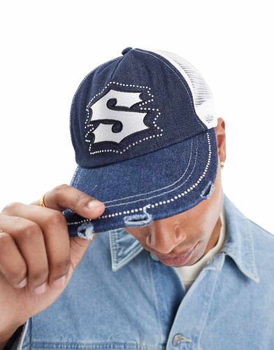 Casquette en denim à coutures contrastantes - Asos Design - Modalova