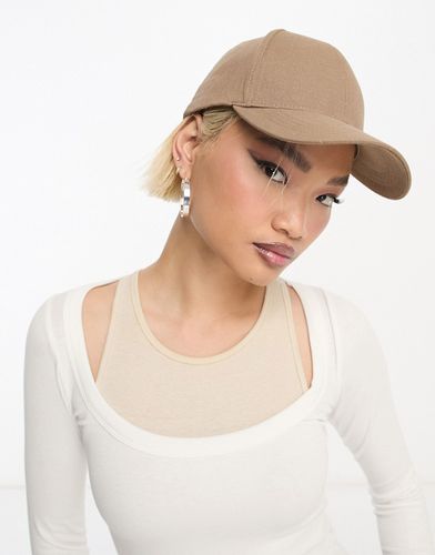 Casquette en lin mélangé - Mastic foncé - Asos Design - Modalova