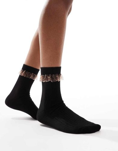 Chaussettes à volants avec imprimé léopard - Asos Design - Modalova