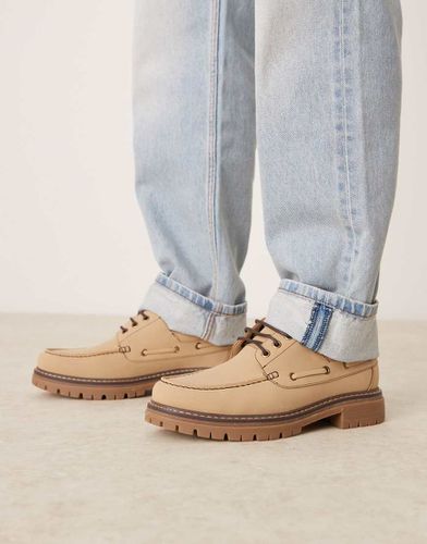 Chaussures bateau à lacets - Taupe - Asos Design - Modalova