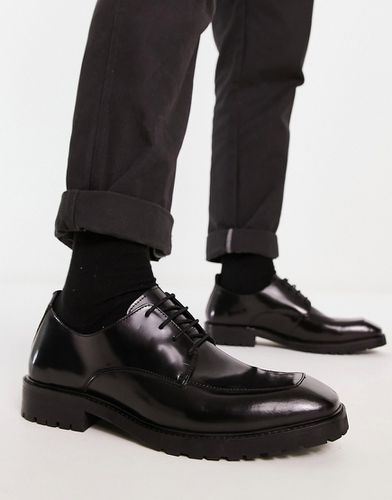 Chaussures bout rond à lacets en cuir - Noir - Asos Design - Modalova