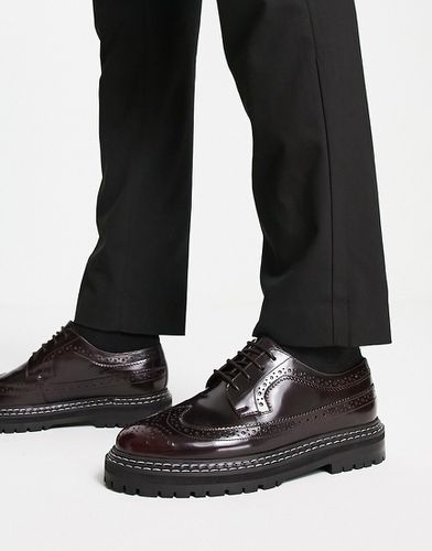 Chaussures richelieu chunky en cuir - Bordeaux - Asos Design - Modalova