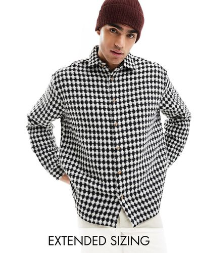 Chemise coupe carrée oversize à carreaux gaufrés - et blanc - Asos Design - Modalova