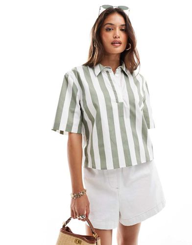 Chemise courte sans manches à rayures - Kaki - Asos Design - Modalova