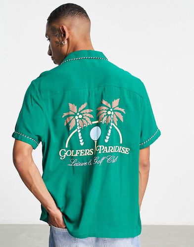 Chemise décontractée à revers avec broderie Golfers Paradise au dos - Asos Design - Modalova