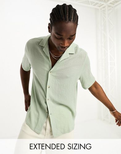 Chemise décontractée en tissu texturé léger avec col à revers - sauge clair - Asos Design - Modalova