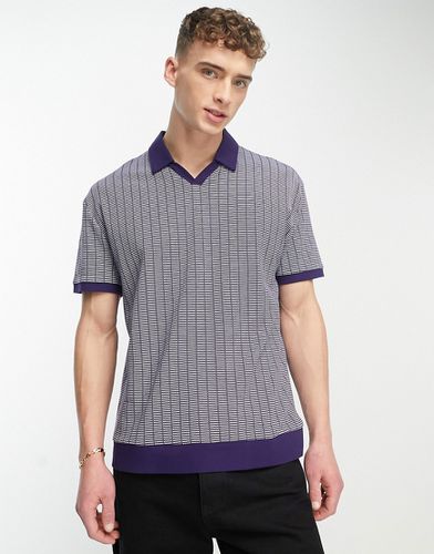 Chemise décontractée texturée à col polo et imprimé géométrique - Asos Design - Modalova