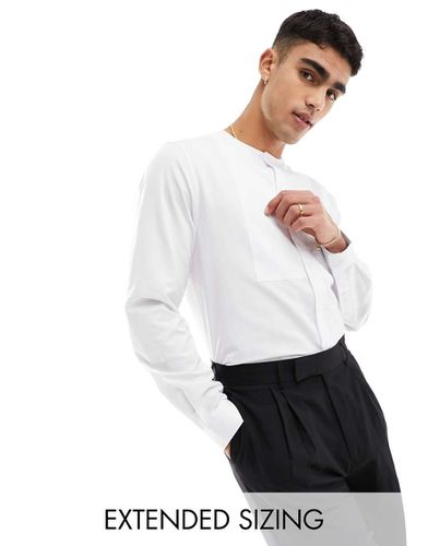 Chemise élégante sans col avec détail plastron - Asos Design - Modalova