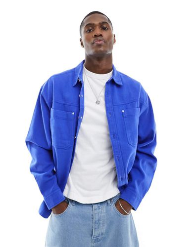 Chemise en jean oversize coupe carrée - de cobalt - Asos Design - Modalova