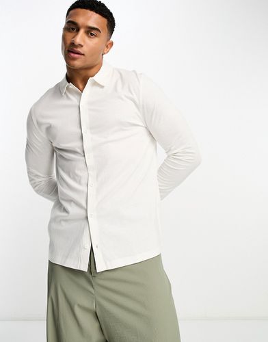 Chemise en jersey à manches longues - Crème - Asos Design - Modalova