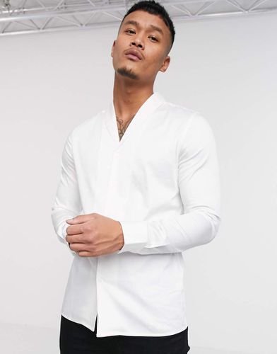 Chemise en satin coupe slim avec col châle - Asos Design - Modalova