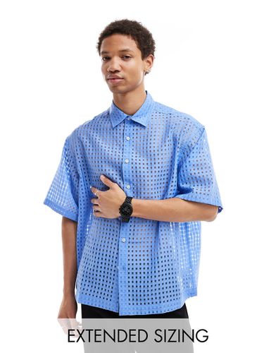 Chemise oversize transparente coupe carrée à manches courtes et carreaux vichy - Asos Design - Modalova
