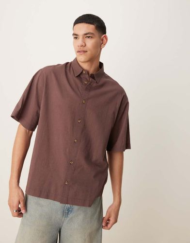 Chemise oversize coupe carre aspect lin - Asos Design - Modalova