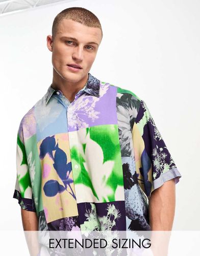 Chemise oversize coupe carrée avec imprimé fleuri digital - Asos Design - Modalova