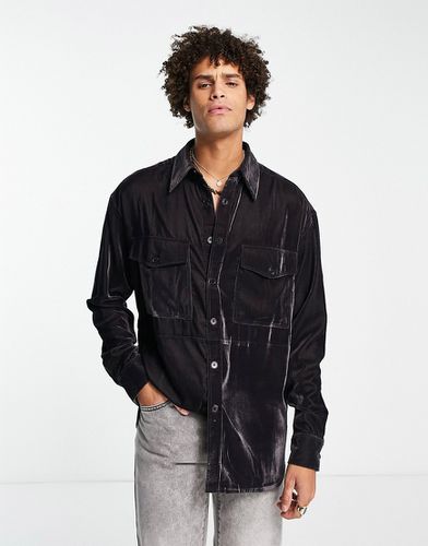Chemise oversize en velours avec deux poches - Ardoise - Asos Design - Modalova
