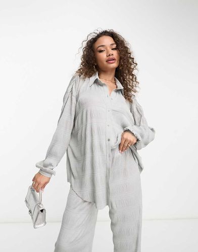 Chemise plissée oversize d'ensemble - Argent - Asos Design - Modalova