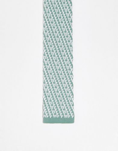 Cravate en maille - Sauge et blanc - Asos Design - Modalova