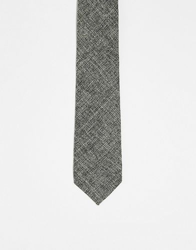 Cravate fine en tissu texturé - et crème - Asos Design - Modalova
