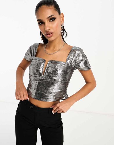 Crop top - métallisé - Asos Design - Modalova