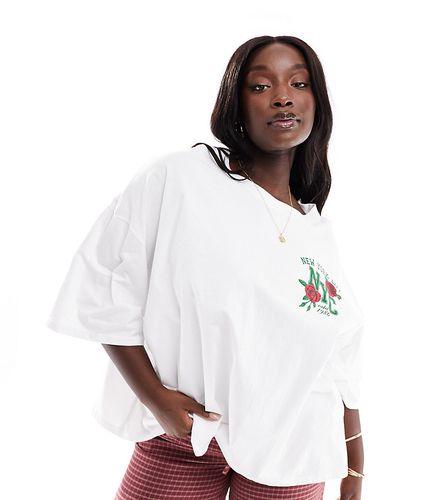 ASOS DESIGN - Cure - T-shirt oversize à motif graphique avec roses - Asos Curve - Modalova
