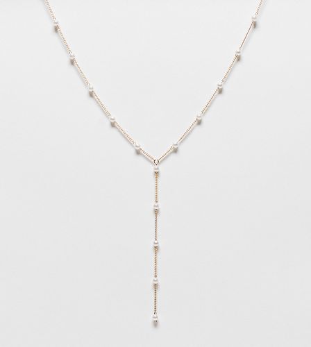 Curve - Collier chaîne lasso à détails perle - Asos Design - Modalova