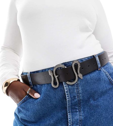 ASOS DESIGN Curve - Ceinture taille et hanches pour jean avec boucle serpent argentée - Asos Curve - Modalova