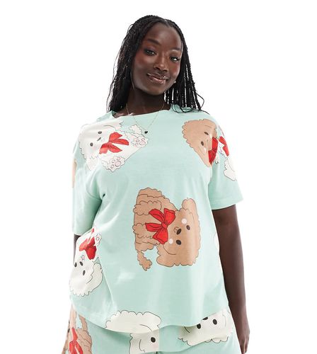 ASOS DESIGN Curve - Ensemble de pyjama avec short et t-shirt oversize à motif chien et naud - Asos Curve - Modalova