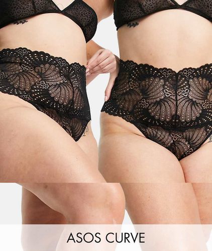 ASOS DESIGN Curve - Lot de 2 strings en dentelle à taille large - Asos Curve - Modalova