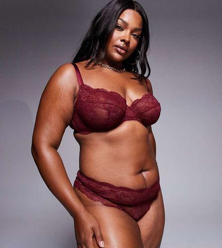 ASOS DESIGN Curve - Lola - String en dentelle - Bordeaux - Asos Curve - Modalova