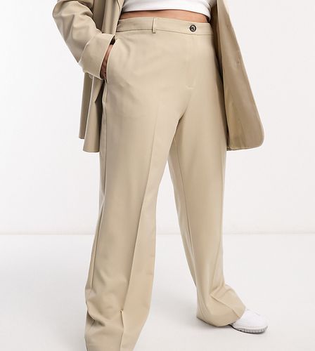 Curve - Mix & Match - Pantalon droit slim de tailleur - Neutre - Asos Design - Modalova