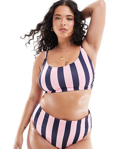 ASOS DESIGN Curve - Sidney - Bas de bikini échancré à taille haute et rayures - Asos Curve - Modalova