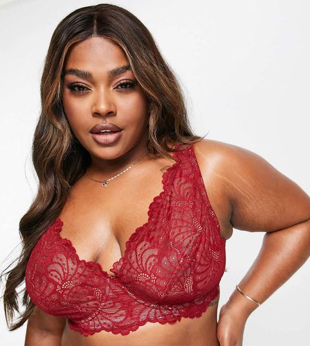 ASOS DESIGN Curve - Sienna - Soutien-gorge couvrant à armatures en dentelle - Bordeaux - Asos Curve - Modalova