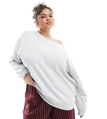 ASOS DESIGN Curve - Sweat à épaules dénudées - Glacier chiné - Asos Curve - Modalova