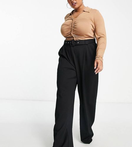 ASOS DESIGN Curve - Pantalon ample en maille point de Rome avec ceinture à nouer - Asos Curve - Modalova