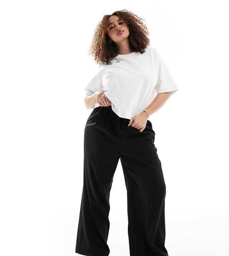 Curve - Pantalon de tailleur à enfiler à fines rayures - Asos Design - Modalova