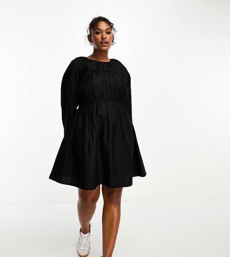 ASOS DESIGN Curve - Robe courte en popeline de coton avec buste froncé - Asos Curve - Modalova