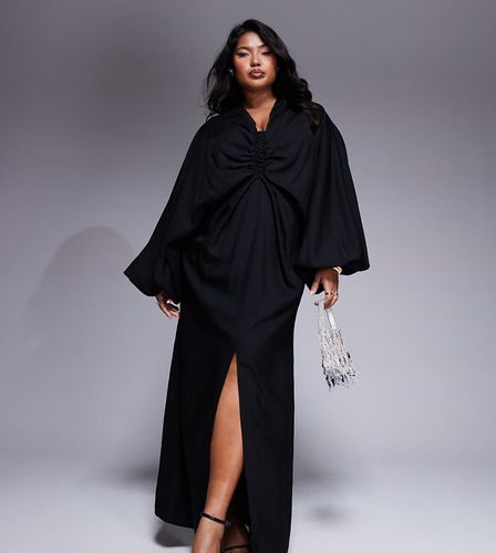 ASOS DESIGN Curve - Robe longue à décolleté plongeant élastique et manches blousantes - Asos Curve - Modalova