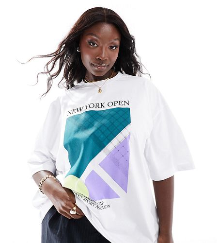 ASOS DESIGN Curve - T-shirt oversize à imprimé graphique New York et tennis - Asos Curve - Modalova