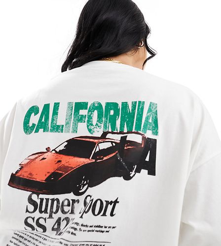 ASOS DESIGN Curve - T-shirt oversize avec imprimé voiture et inscription California - cassé - Asos Curve - Modalova