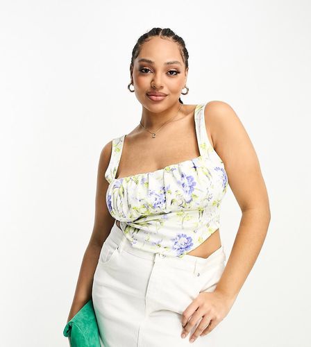 ASOS DESIGN Curve - Top style corset froncé en néoprène à fleurs - Asos Curve - Modalova