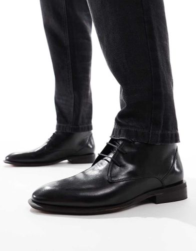 Bottines chukka en cuir à lacets - Noir - Asos Design - Modalova