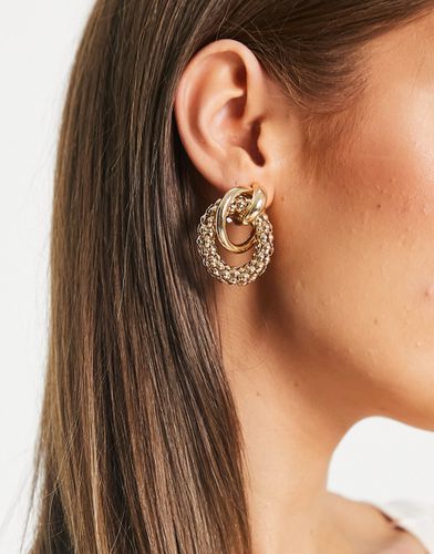 Boucles d'oreilles clippées à anneau texturé - Asos Design - Modalova