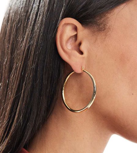 Boucles d'oreilles créoles fines graduées en plaqué or 14 carats - Asos Design - Modalova