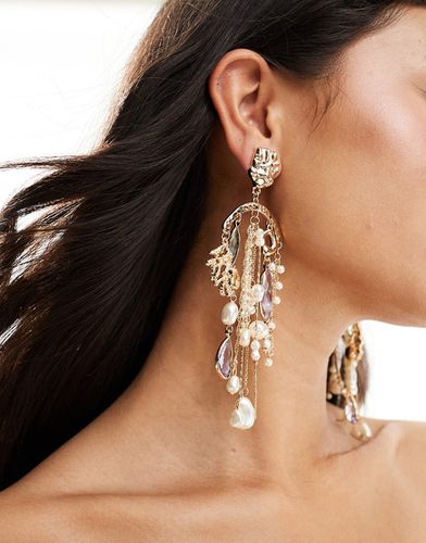 Boucles d'oreilles à pendants avec fausses perles - Asos Design - Modalova