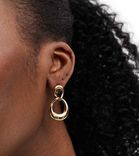 Boucles d'oreilles en plaqué or 14 carats avec cercles façon heurtoir - Asos Design - Modalova