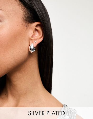 Boucles d'oreilles en plaqué argent style clou fondu - Asos Design - Modalova