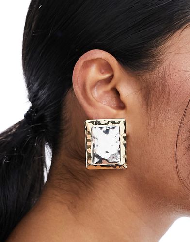 Boucles d'oreilles effet martelé en métaux variés - Asos Design - Modalova